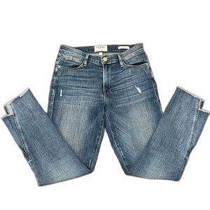 Frame Denim Le High Straight Distressed Jeans 24